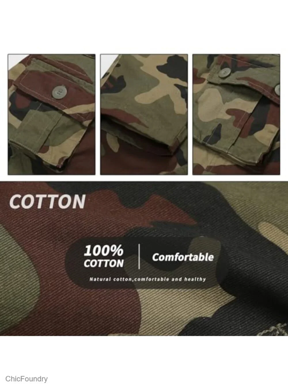 Men's Cargo Pants 8 Pockets Cotton Combat Tactical Work Pants Outdoor Military